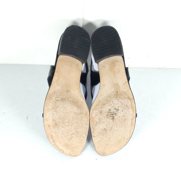 STUART WEITZMAN Women's US 8M Black Patent Leather Embellished Strappy Sandals - Picture 13 of 15